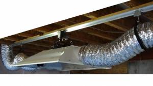 photo of vented grow light with LightRail light mover Auxiliary Trolleys