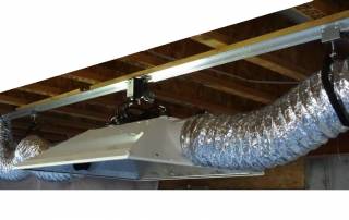 photo of vented grow light with LightRail light mover Auxiliary Trolleys