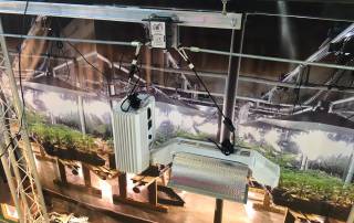 Gavita grow light on a LightRail light mover.
