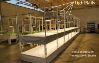 LightRail light movers in aquaponic farm.